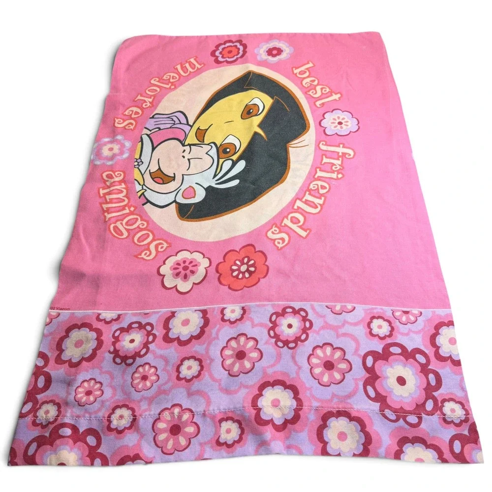 Vintage 2002 Dora the Explorer Pillowcase Dan River Best Friends Pink Standard